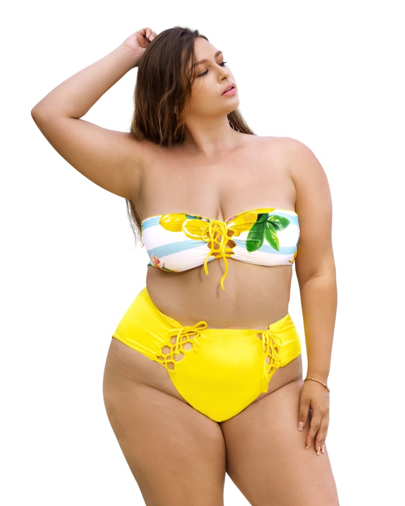 Yellow bathing suit two piece hotsell
